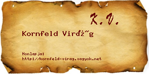 Kornfeld Virág névjegykártya